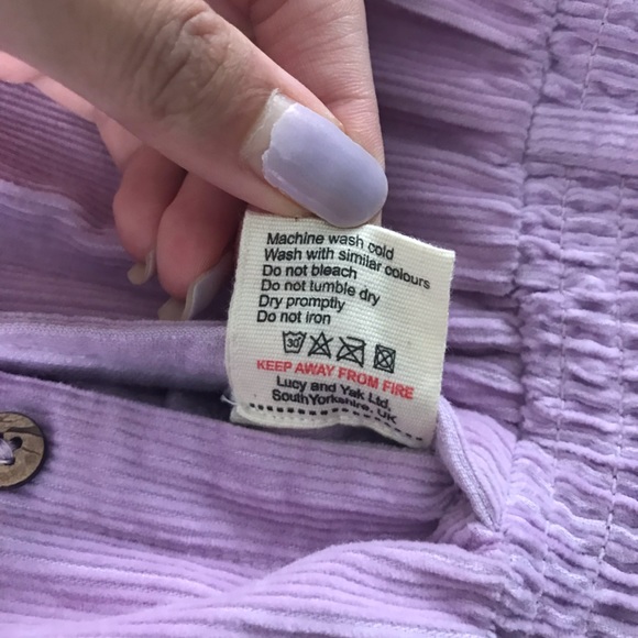 Lucy & Yak Eddie Jumpsuit Organic Cotton Corduroy Lavender Purple Size Small - Picture 16 of 16